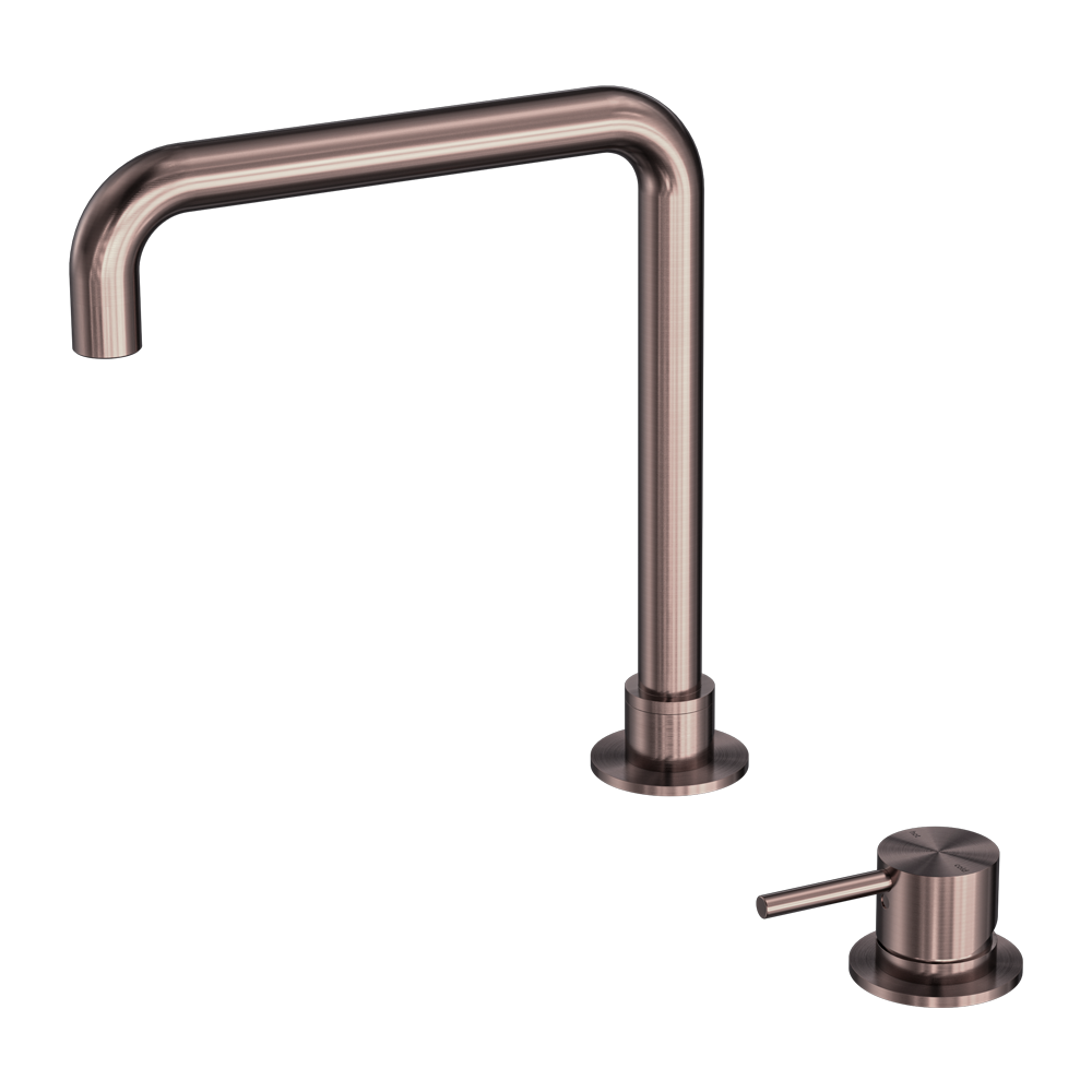 NERO MECCA HOB BASIN MIXER SQUARE SWIVEL SPOUT BRUSHED BRONZE