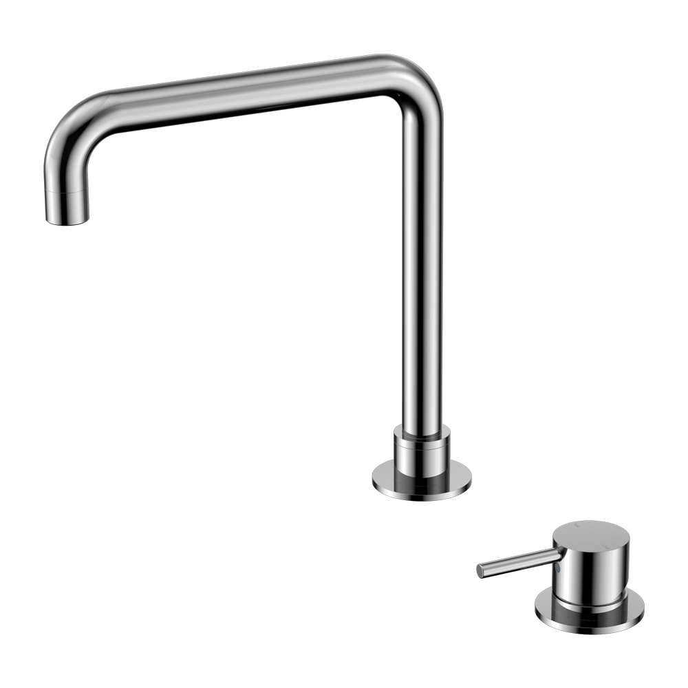 NERO MECCA HOB BASIN MIXER SQUARE SWIVEL SPOUT CHROME