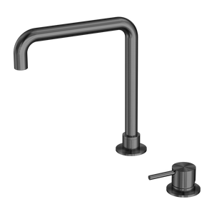 NERO MECCA HOB BASIN MIXER SQUARE SWIVEL SPOUT GUN METAL