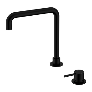 NERO MECCA HOB BASIN MIXER SQUARE SWIVEL SPOUT MATTE BLACK