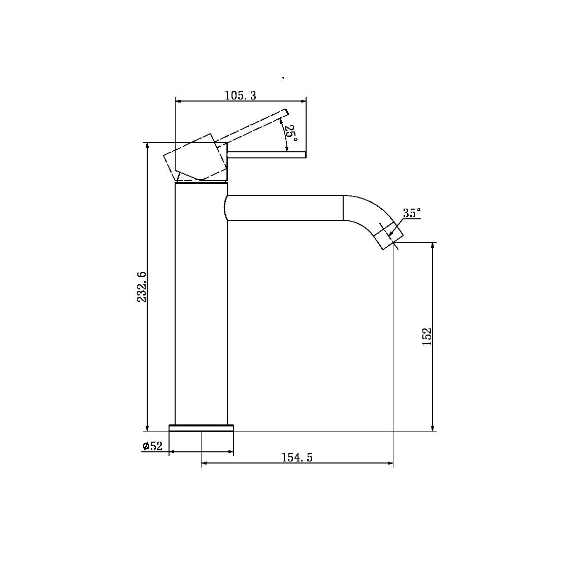 NERO MECCA MID TALL BASIN MIXER BRUSHED BRONZE