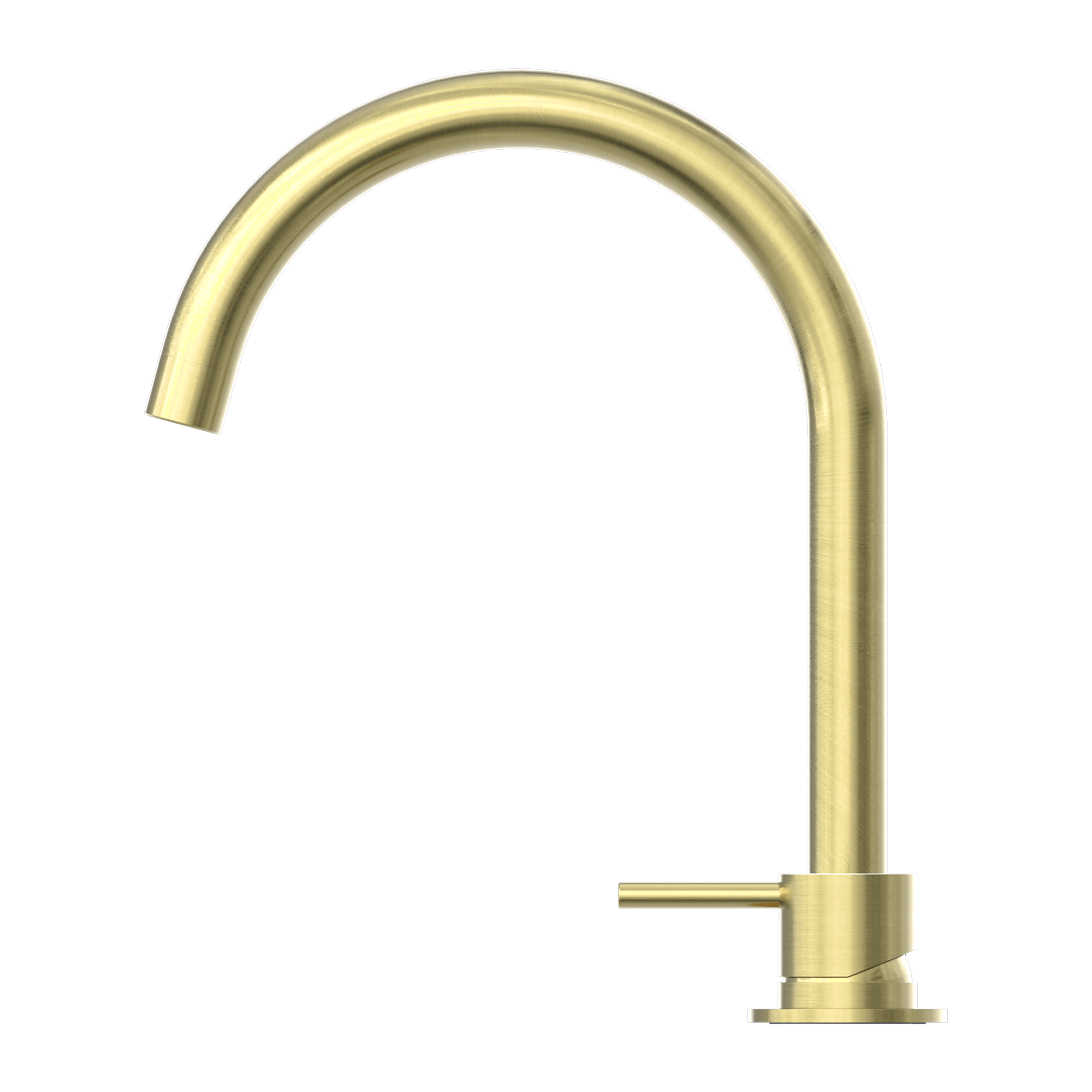 NERO MECCA HOB BASIN MIXER ROUND SWIVEL SPOUT BRUSHED GOLD