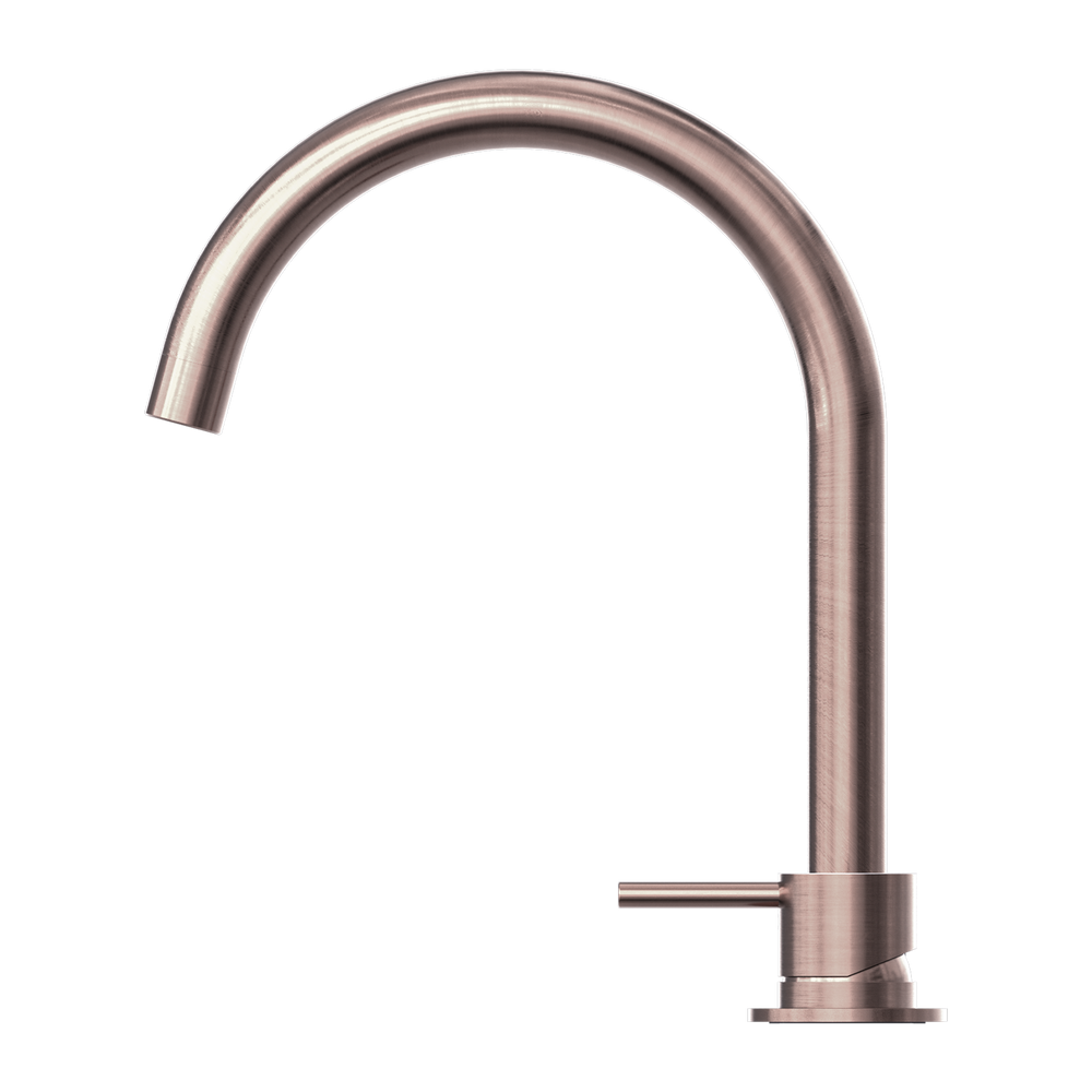 NERO MECCA HOB BASIN MIXER ROUND SWIVEL SPOUT BRUSHED BRONZE