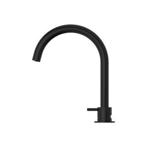 NERO MECCA HOB BASIN MIXER ROUND SWIVEL SPOUT MATTE BLACK