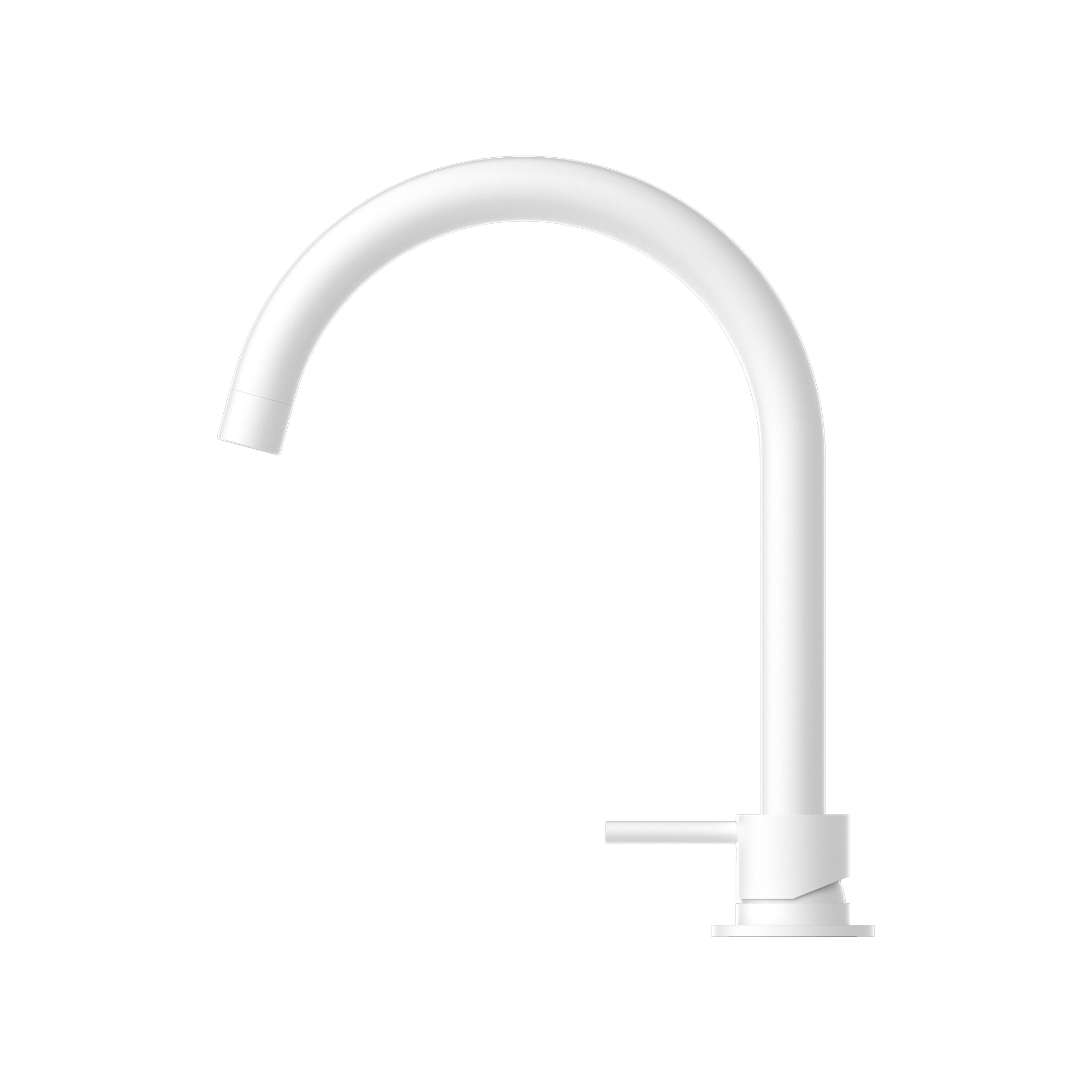 NERO MECCA HOB BASIN MIXER ROUND SWIVEL SPOUT MATTE WHITE