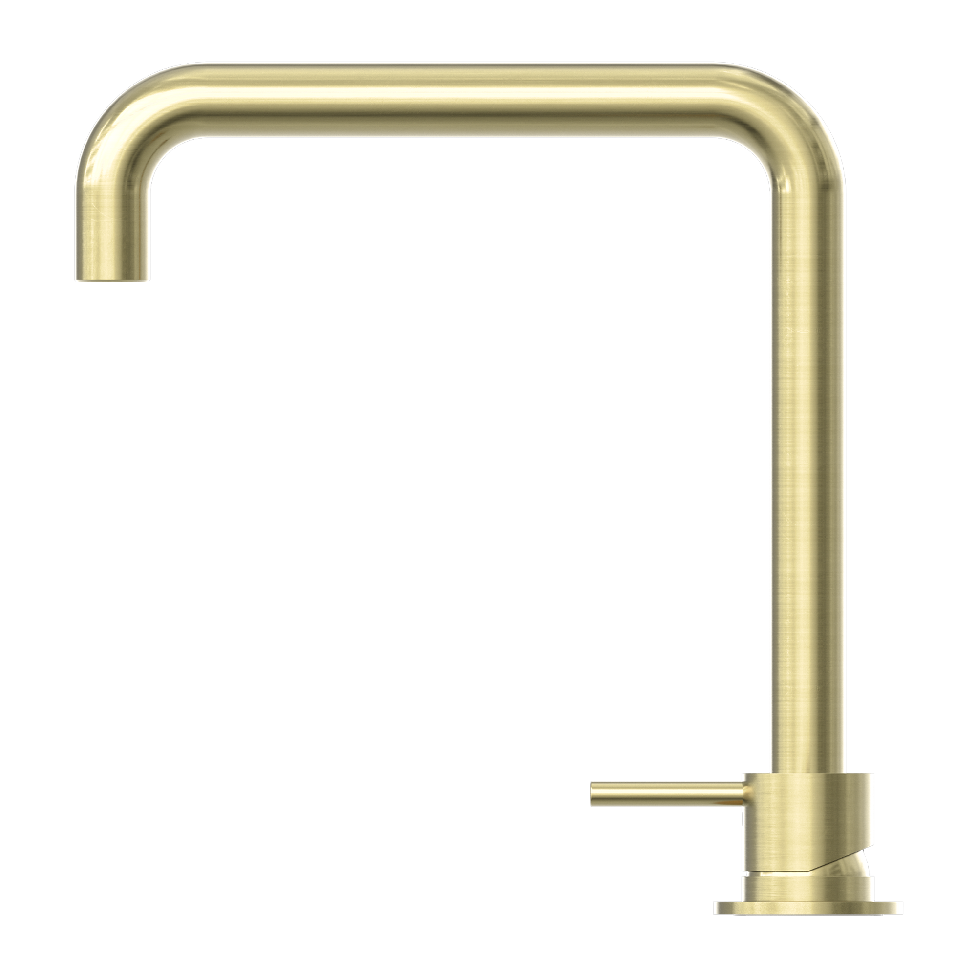 NERO MECCA HOB BASIN MIXER SQUARE SWIVEL SPOUT BRUSHED GOLD