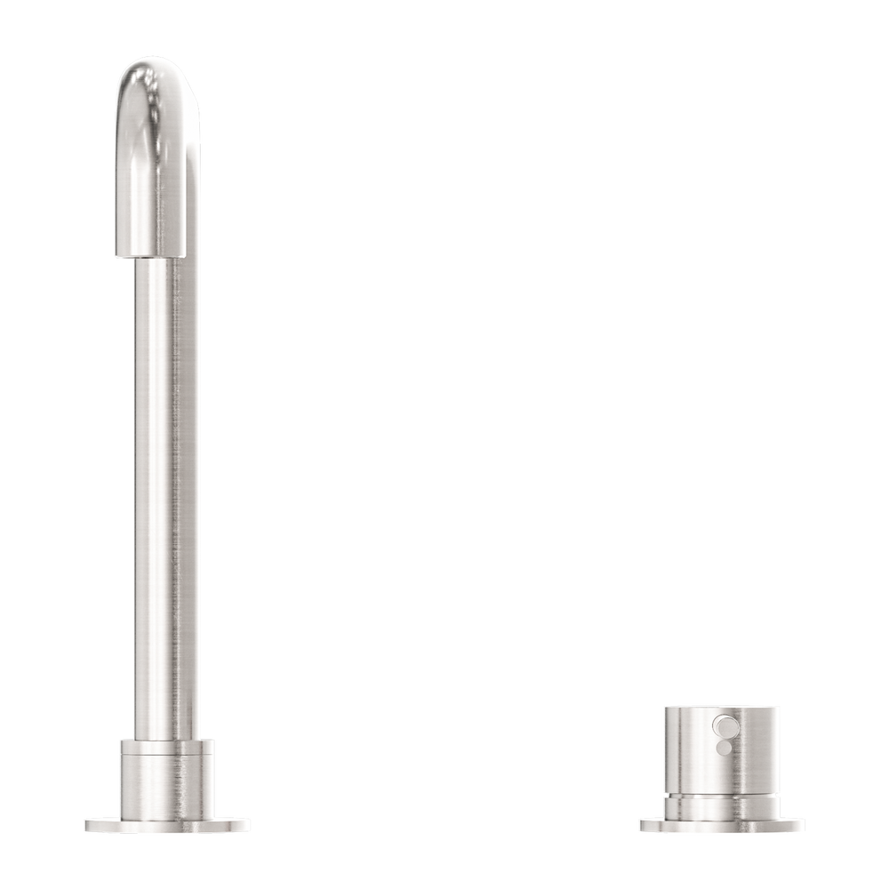 NERO MECCA HOB BASIN MIXER SQUARE SWIVEL SPOUT BRUSHED NICKEL