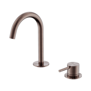 NERO MECCA HOB BASIN MIXER SET ARC SPOUT BRUSHED BRONZE