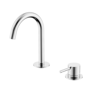 NERO MECCA HOB BASIN MIXER SET ARC SPOUT CHROME