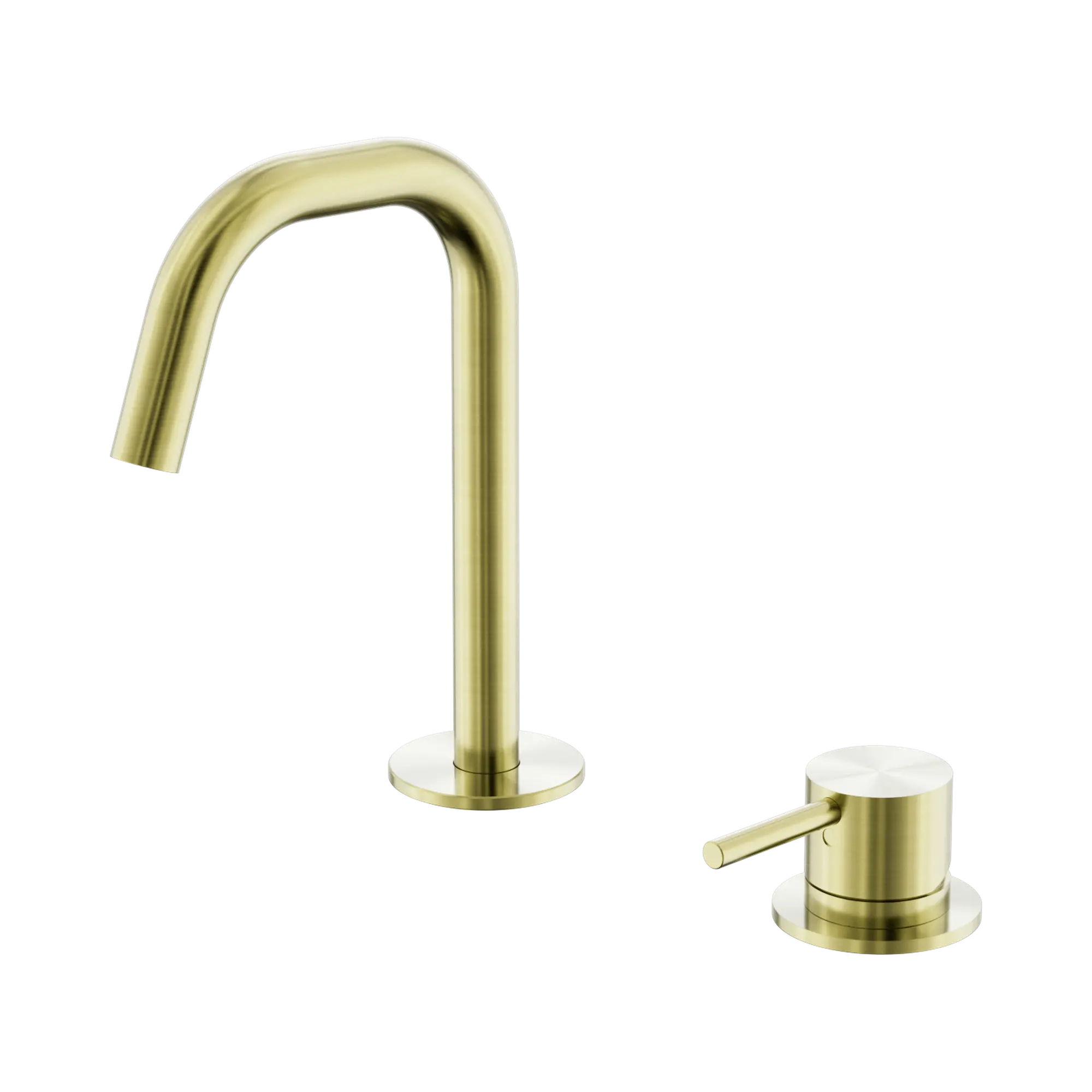 NERO MECCA HOB BASIN MIXER SET EDGE SPOUT 135MM BRUSHED GOLD