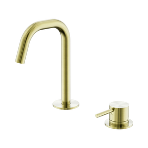 NERO MECCA HOB BASIN MIXER SET EDGE SPOUT 135MM BRUSHED GOLD
