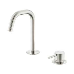 NERO MECCA HOB BASIN MIXER SET EDGE SPOUT 135MM BRUSHED NICKEL