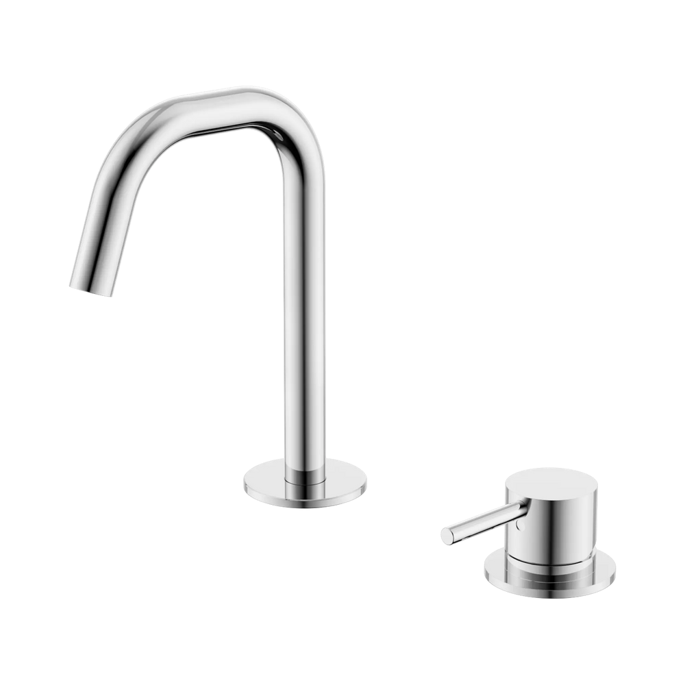 NERO MECCA HOB BASIN MIXER SET EDGE SPOUT 135MM CHROME