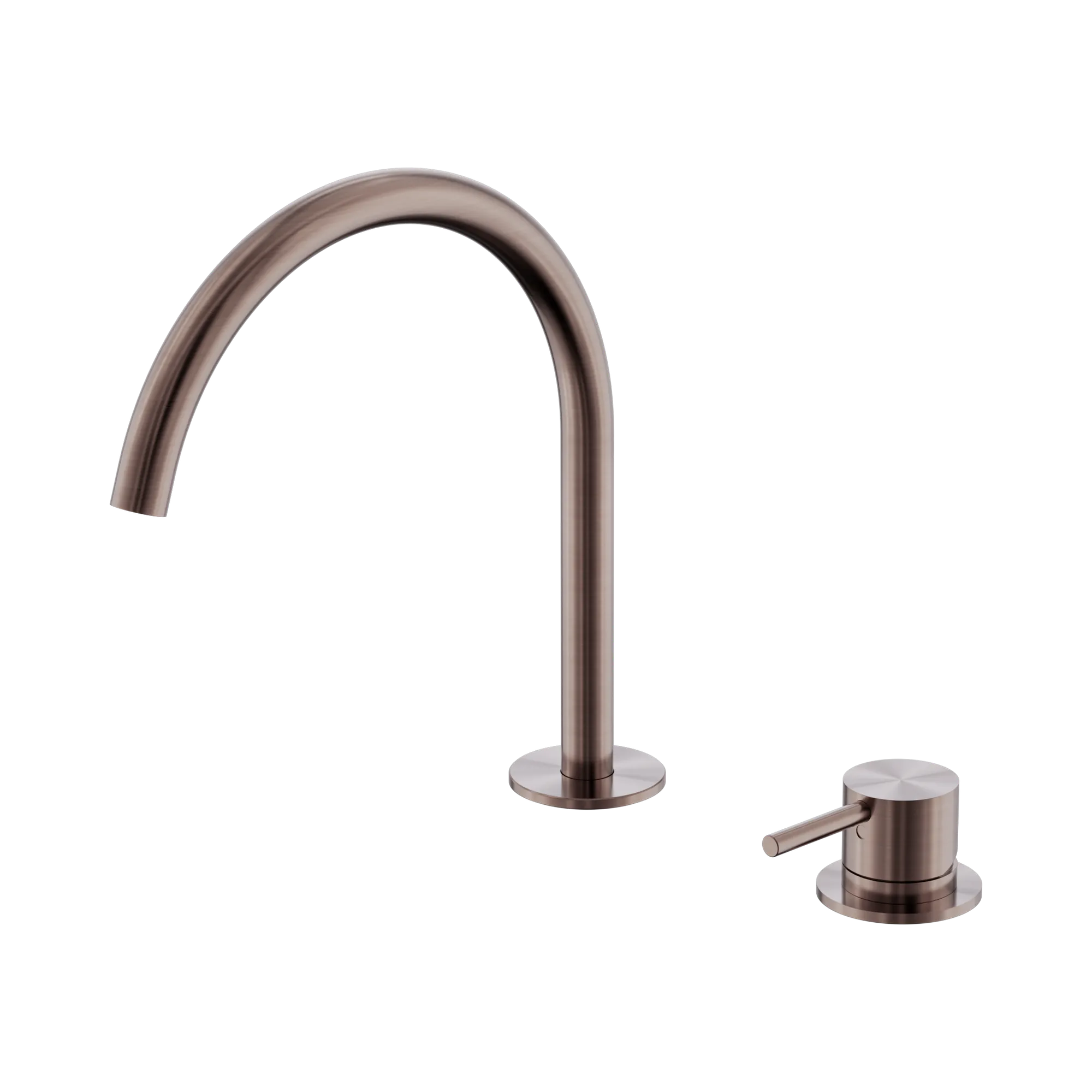 NERO MECCA HOB BATH/KITCHEN MIXER SET ARC SPOUT 270MM BRUSHED BRONZE