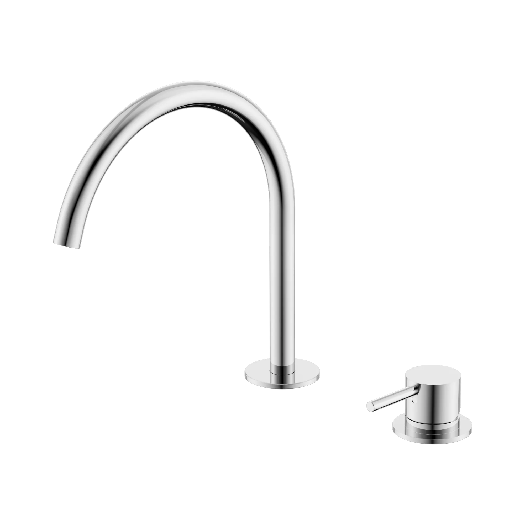 NERO MECCA HOB BATH/KITCHEN MIXER SET ARC SPOUT 270MM CHROME