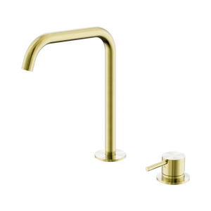 NERO MECCA HOB BATH/KITCHEN MIXER SET EDGE SPOUT BRUSHED GOLD