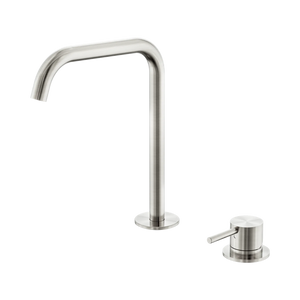 NERO MECCA HOB BATH/KITCHEN MIXER SET EDGE SPOUT BRUSHED NICKEL
