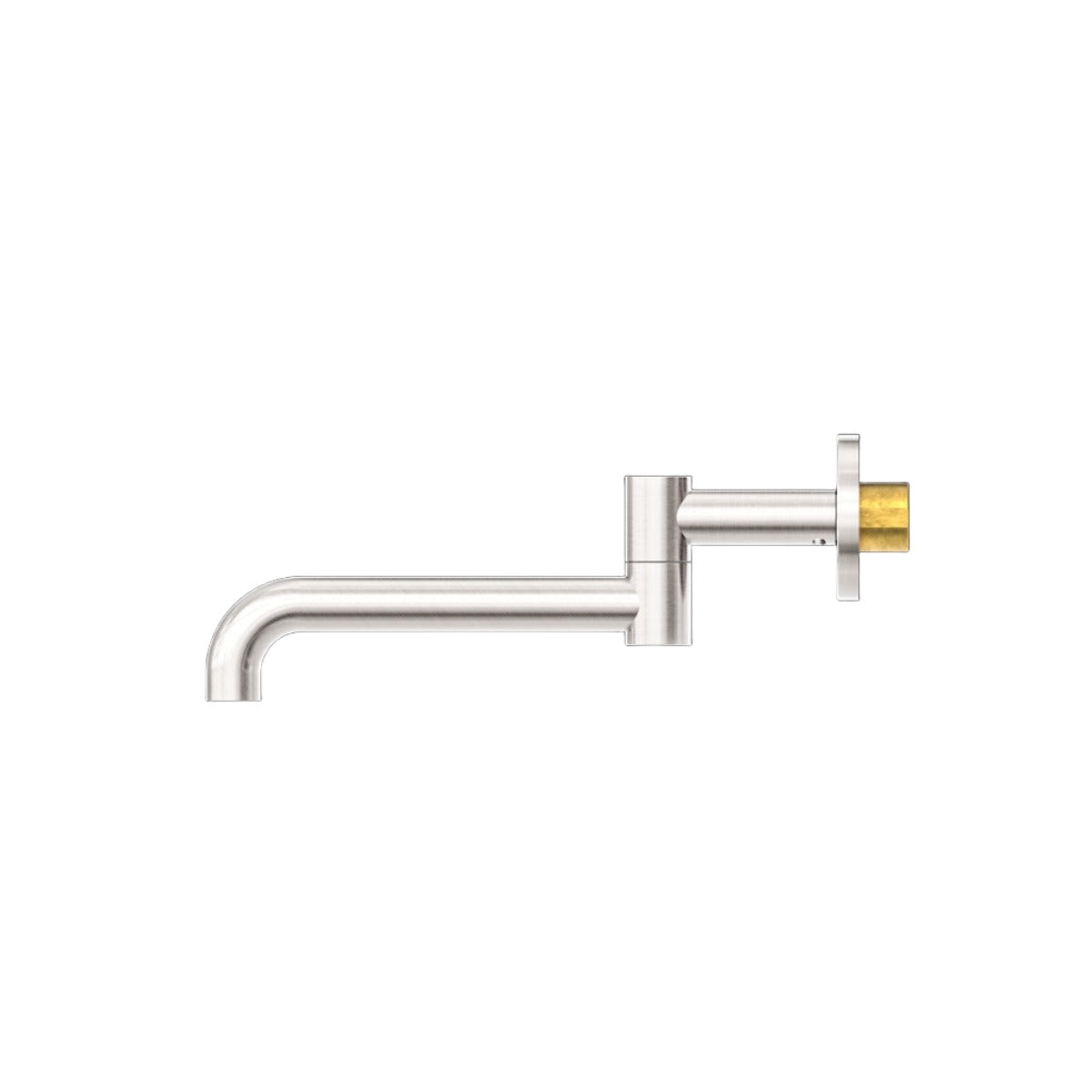 NERO MECCA WALL MOUNTED SWIVEL BASIN/ BATH SPOUT BRUSHED NICKEL