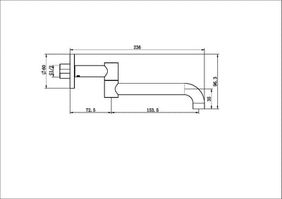 NERO MECCA WALL MOUNTED SWIVEL BASIN/ BATH SPOUT MATTE WHITE