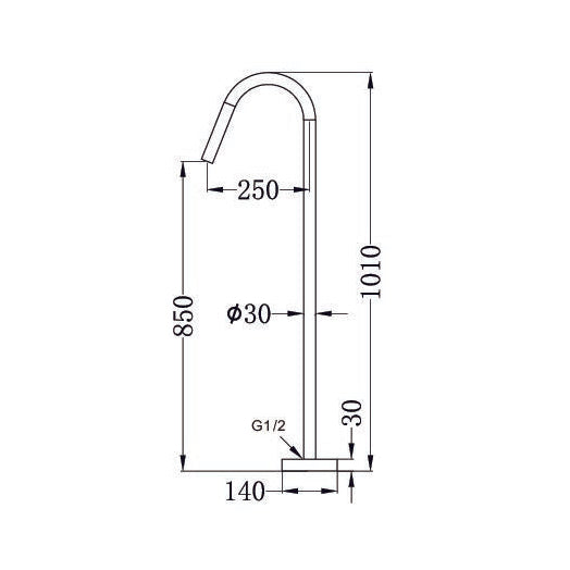 NERO MECCA FREESTANDING BATH SPOUT BRUSHED BRONZE