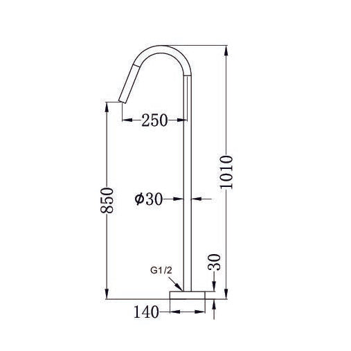NERO MECCA FREESTANDING BATH SPOUT BRUSHED NICKEL