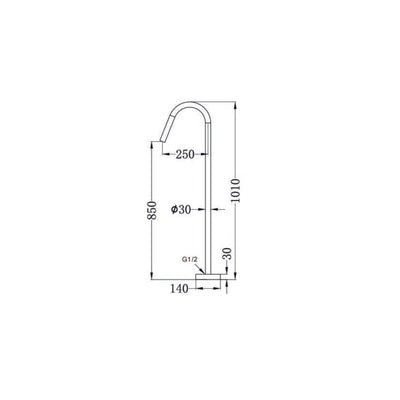 NERO MECCA FREESTANDING BATH SPOUT MATTE WHITE