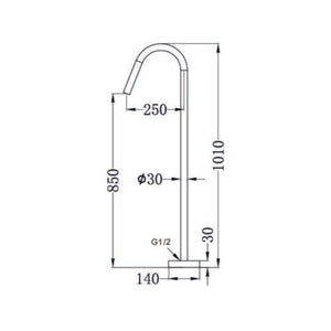 NERO MECCA FREESTANDING BATH SPOUT GUN METAL