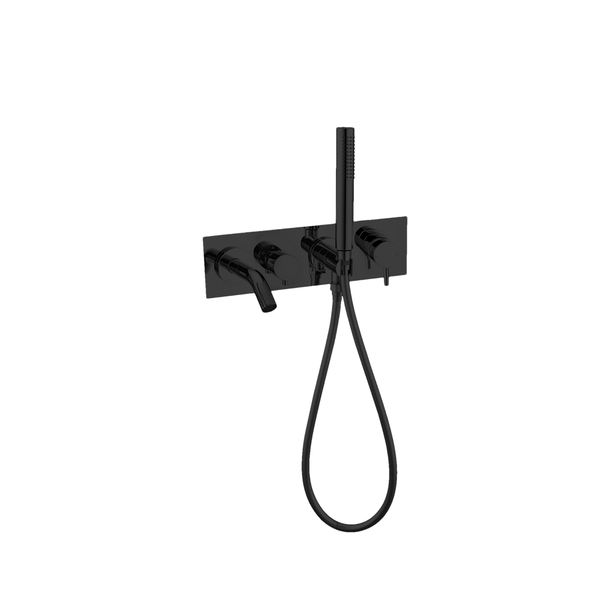 NERO MECCA WALL MOUNT BATH MIXER WITH HAND SHOWER MATTE BLACK