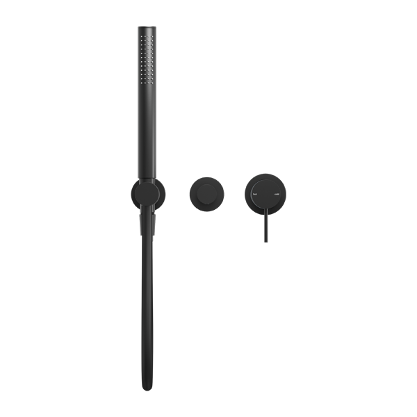 NERO MECCA SHOWER MIXER DIVERTOR SYSTEM SEPARATE BACK PLATE MATTE BLACK