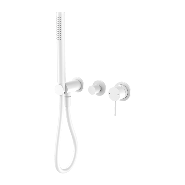 NERO MECCA SHOWER MIXER DIVERTOR SYSTEM SEPARATE BACK PLATE MATTE WHITE