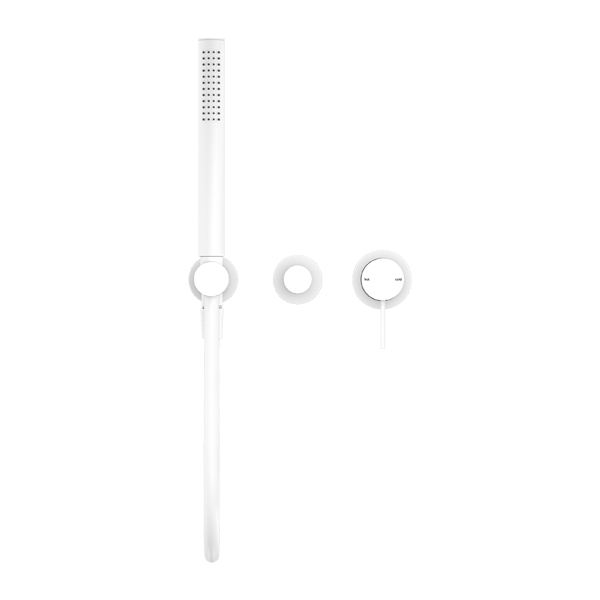 NERO MECCA SHOWER MIXER DIVERTOR SYSTEM SEPARATE BACK PLATE MATTE WHITE
