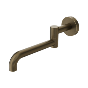 NERO MECCA WALL MOUNTED SWIVEL BATH SPOUT 225MM II TUMBLED ANTIQUE BRASS