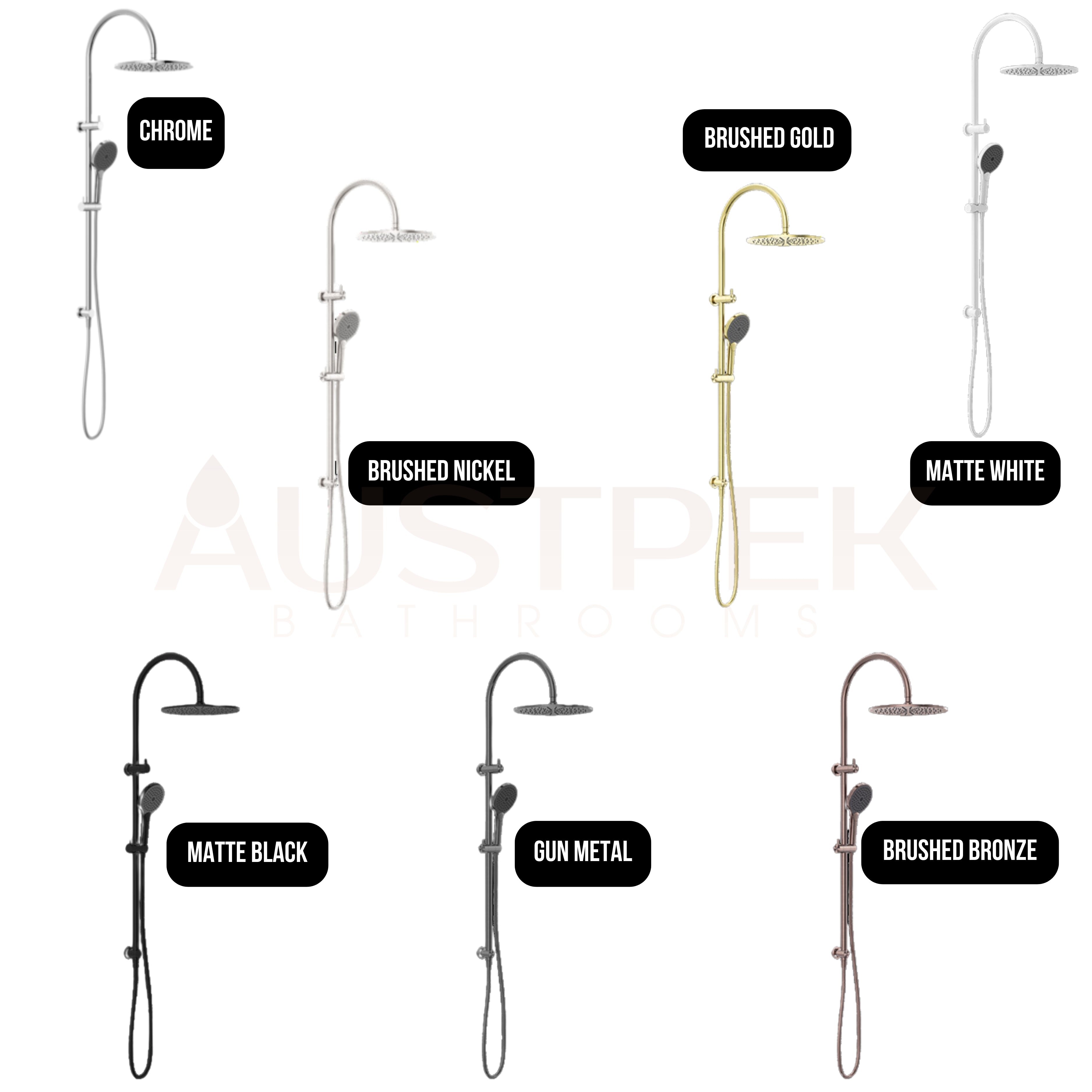 NERO MECCA TWIN SHOWER WITH AIR SHOWER II BRUSHED BRONZE