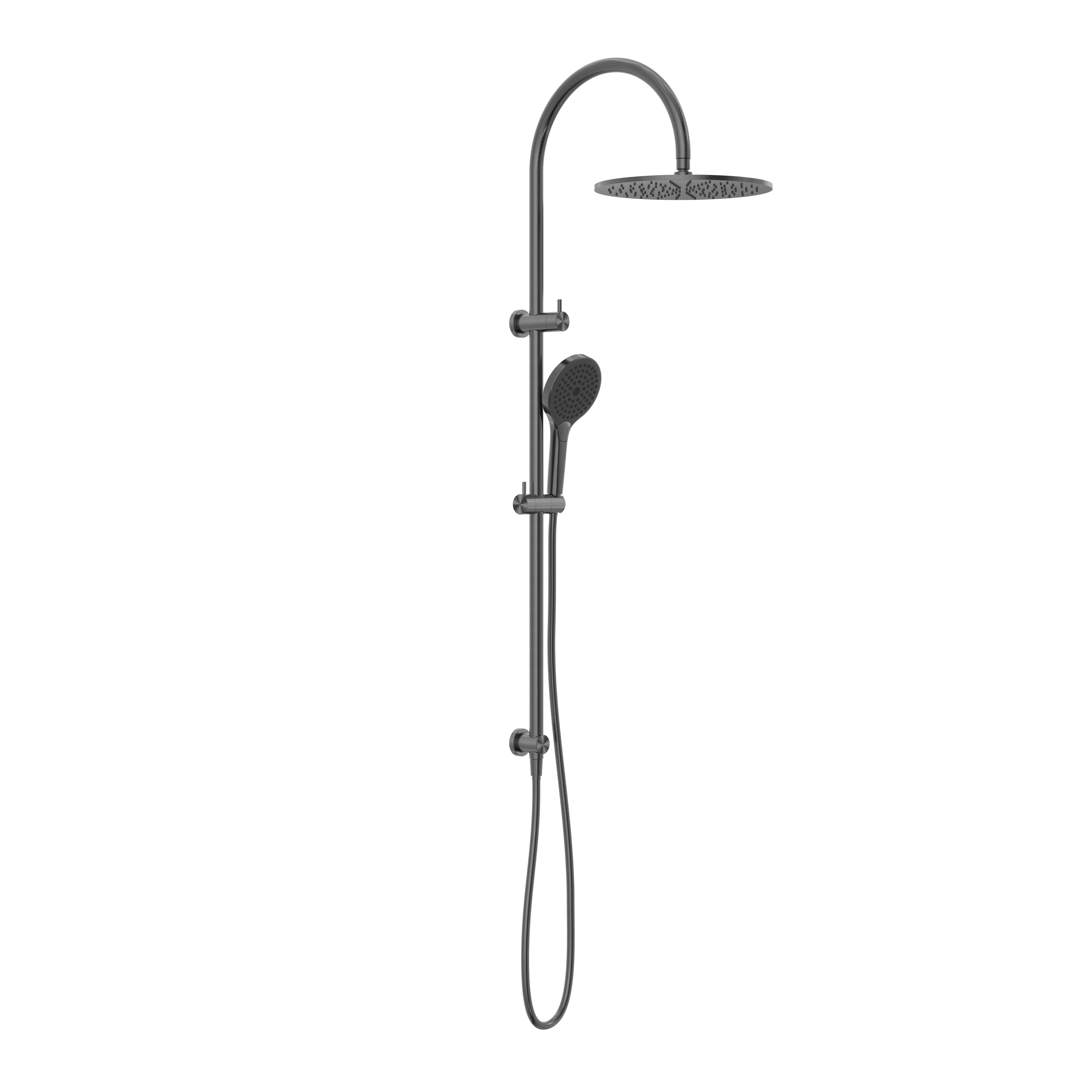 NERO MECCA TWIN SHOWER WITH AIR SHOWER II GUN METAL