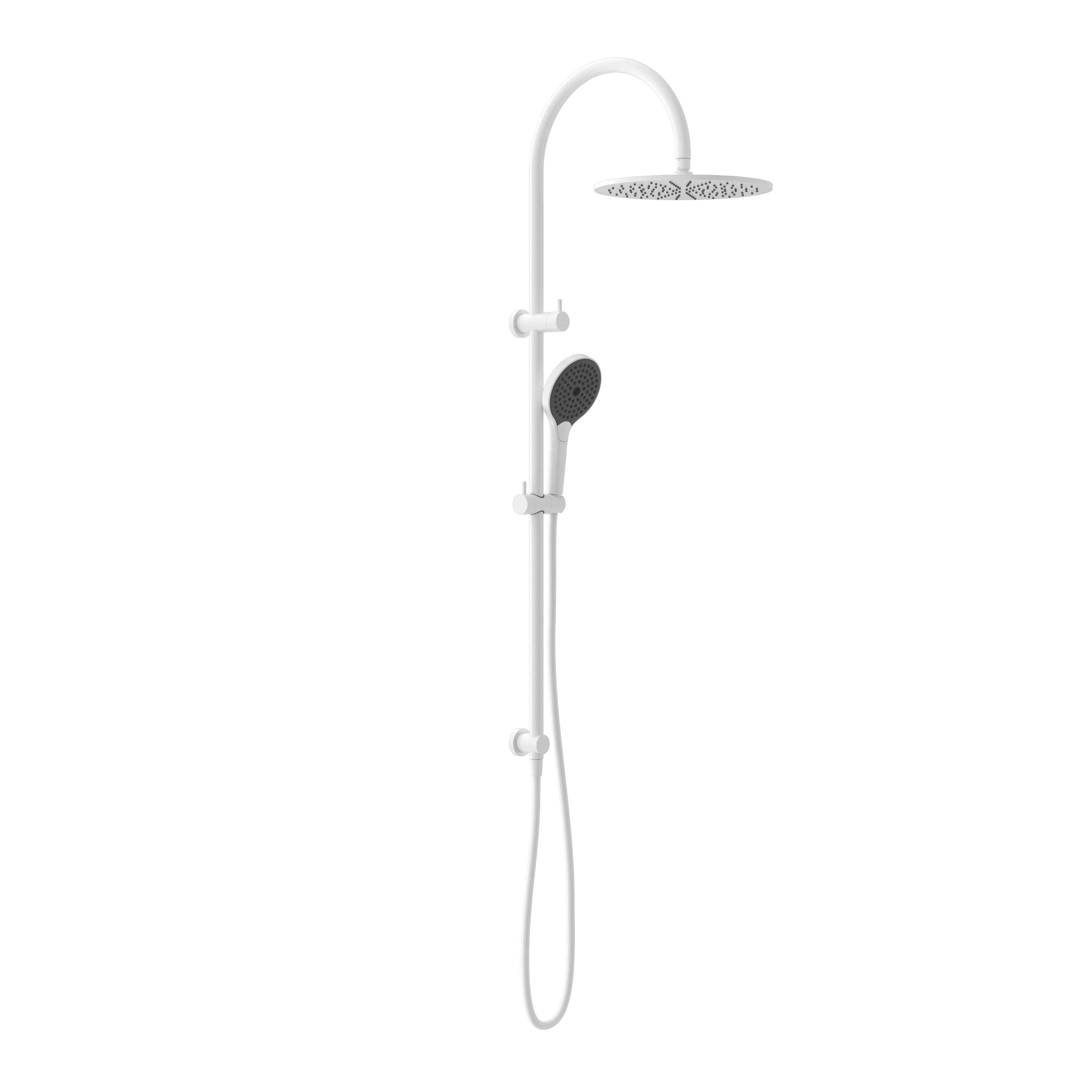 NERO MECCA TWIN SHOWER WITH AIR SHOWER II MATTE WHITE