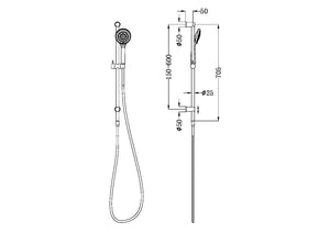 NERO MECCA SHOWER RAIL WITH AIR SHOWER MATTE BLACK