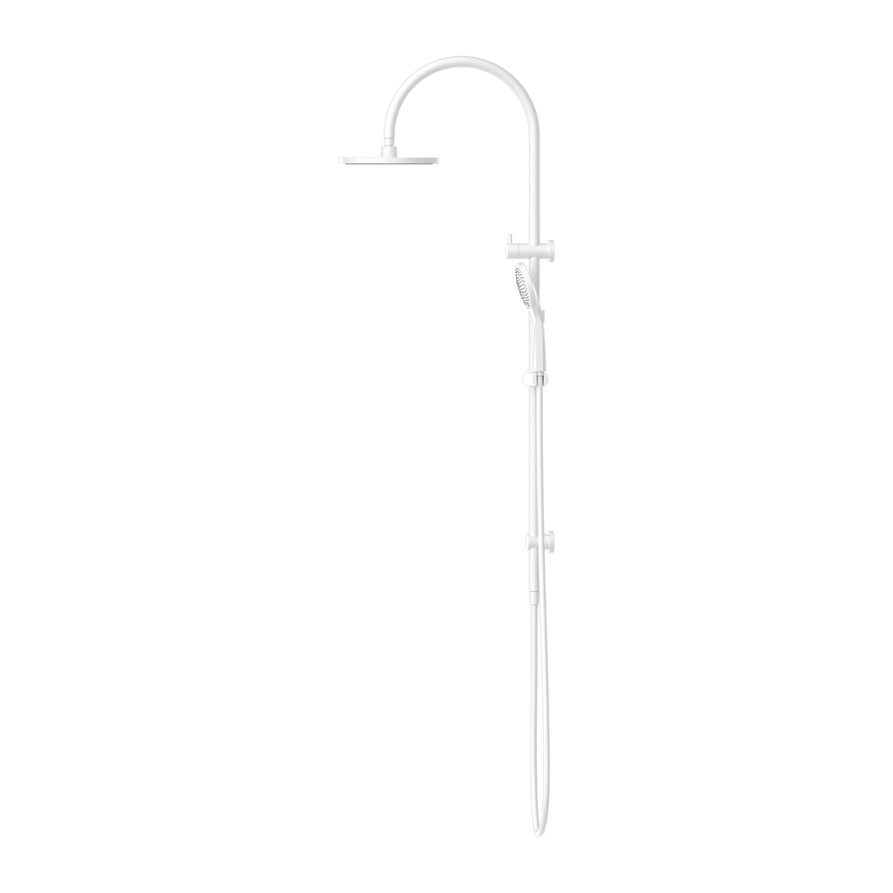 NERO MECCA TWIN SHOWER WITH AIR SHOWER MATTE WHITE