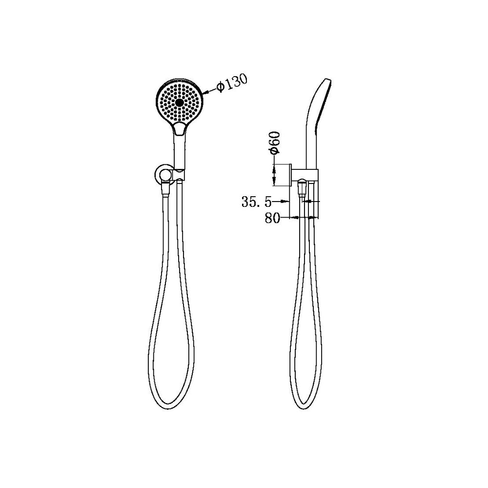 NERO MECCA SHOWER ON BRACKET WITH AIR SHOWER II MATTE WHITE