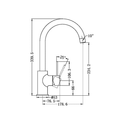 NERO MECCA KITCHEN MIXER BRUSHED NICKEL