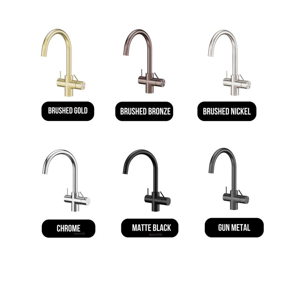 NERO MECCA 3 WAY FILTERED MIXER TAP 350MM BRUSHED BRONZE