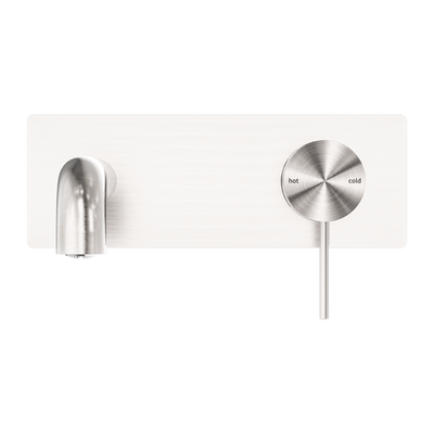 NERO MECCA WALL BASIN/ BATH MIXER BRUSHED NICKEL (AVAILABLE IN 120MM,160MM,185MM, 230MM AND 260MM)