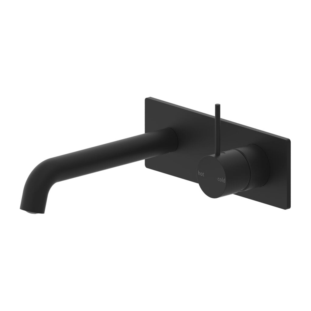 NERO MECCA WALL BASIN/BATH MIXER HANDLE UP 230MM MATTE BLACK