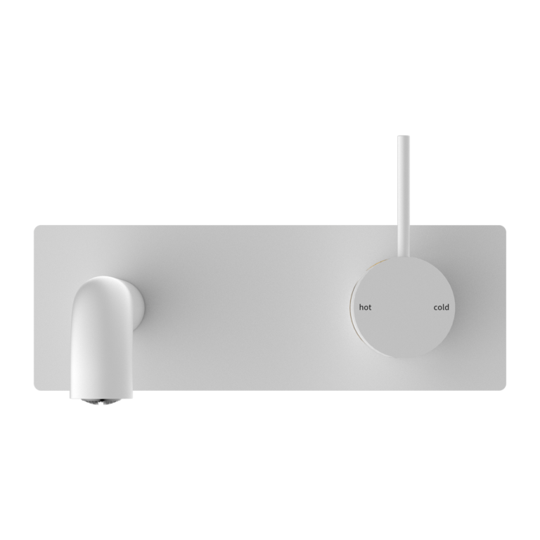 NERO MECCA WALL BASIN/BATH MIXER HANDLE UP MATTE WHITE (AVAILABLE IN 160MM, 185MM AND 230MM)