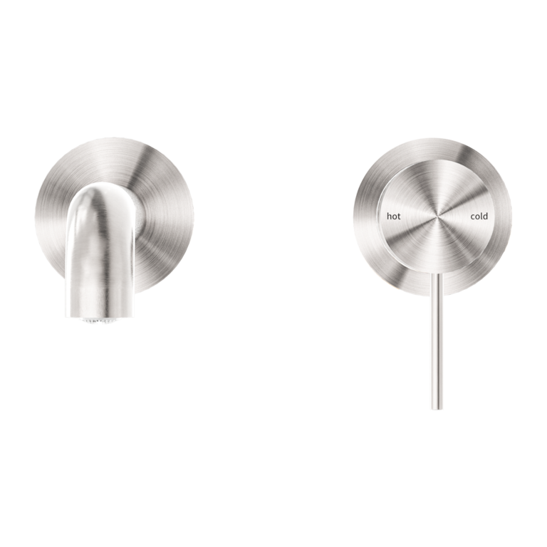 NERO MECCA WALL BASIN/BATH MIXER WITH SEPARATE BACK PLATE BRUSHED NICKEL (AVAILABLE IN 120MM,160MM,185MM, 230MM AND 260MM)