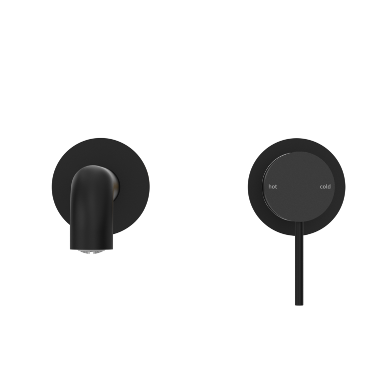 NERO MECCA WALL BASIN/BATH MIXER WITH SEPARATE BACK PLATE MATTE BLACK (AVAILABLE IN 120MM,160MM,185MM, 230MM AND 260MM)
