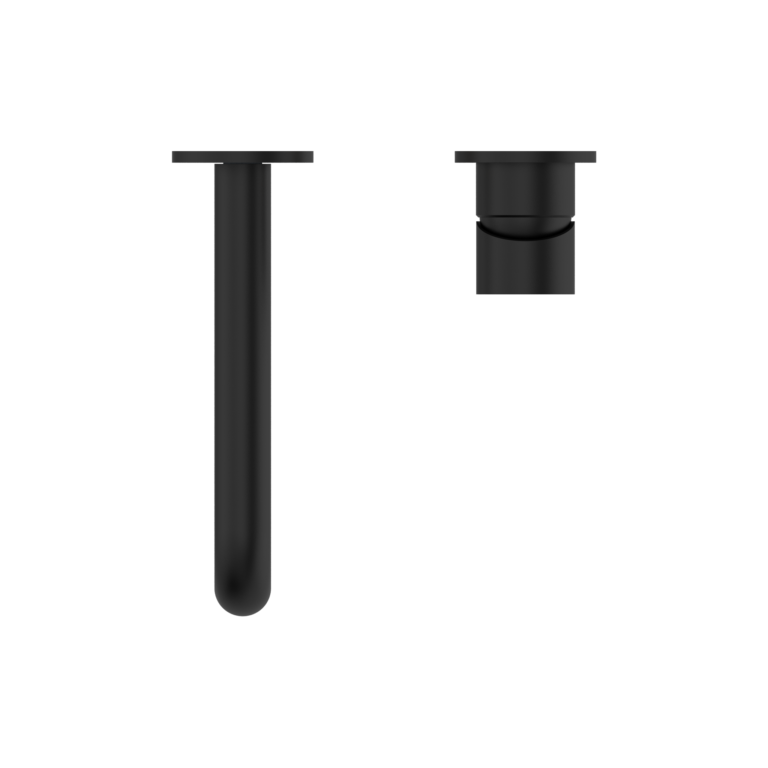 NERO MECCA WALL BASIN/BATH MIXER WITH SEPARATE BACK PLATE MATTE BLACK (AVAILABLE IN 120MM,160MM,185MM, 230MM AND 260MM)