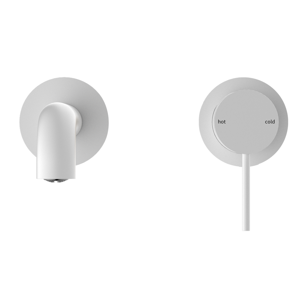 NERO MECCA WALL BASIN/BATH MIXER WITH SEPARATE BACK PLATE MATTE WHITE (AVAILABLE IN 120MM,160MM,185MM, 230MM AND 260MM)