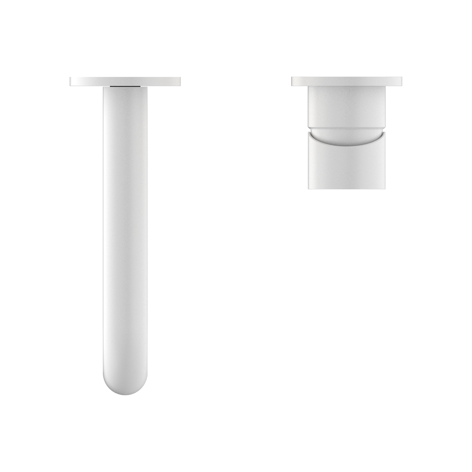 NERO MECCA WALL BASIN/BATH MIXER WITH SEPARATE BACKPLATE MATTE WHITE (AVAILABLE IN 160MM, 185MM AND 230MM)