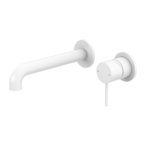 NERO MECCA WALL BASIN/BATH MIXER WITH SEPARATE BACK PLATE MATTE WHITE (AVAILABLE IN 120MM,160MM,185MM, 230MM AND 260MM)