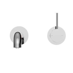 NERO MECCA WALL BASIN/BATH MIXER WITH SEPARATE BACK PLATE HANDLE UP CHROME (AVAILABLE IN 120MM, 160MM, 185MM, 230MM AND 260MM)
